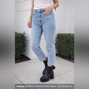 Forever 21 women’s platform black boots size 8